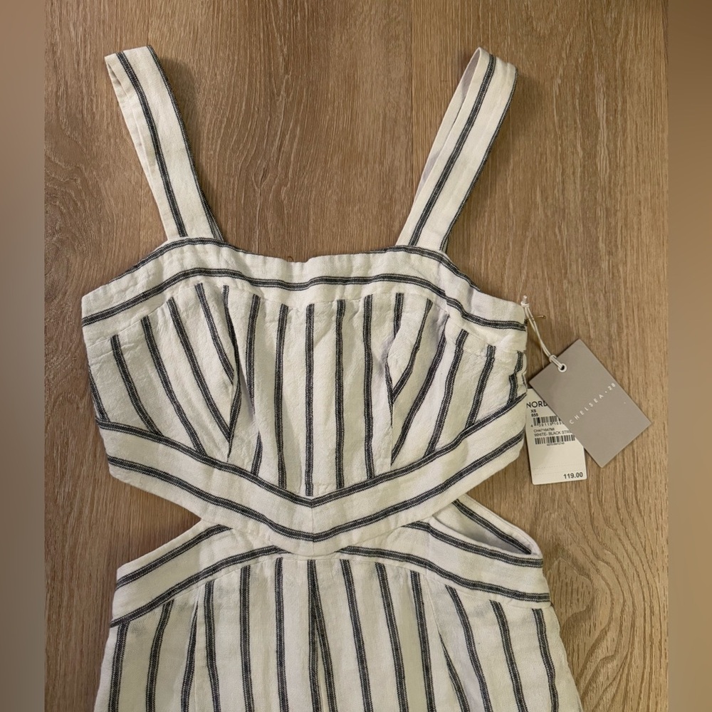 Chelsea28 striped sleeveless cutout jumpsuit in size XS NWT - Picture 4 of 6